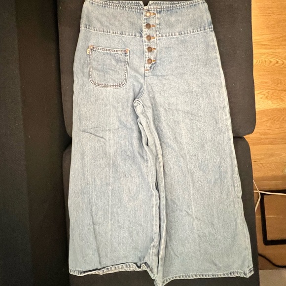 Marc Jacobs High-Waist Wide-Leg Cropped Jeans Size 31 - Picture 8 of 8